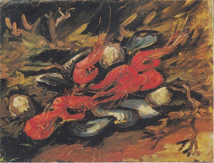Vincent Van Gogh Still Life with Mussels and Shrimp France oil painting art